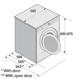 Размеры стиральной машины Asko W2084.W-3 (741607)