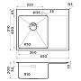 Размеры мойки Omoikiri Akisame 65-LG-L 4973083