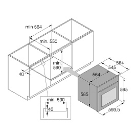 Схема встраивания и размеры Asko OTP56BGH