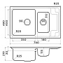 Размеры мойки Omoikiri Mizu 78-2-IN 4973731