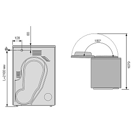 Размеры сушильной машины Asko T108HBW