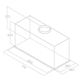 Размеры вытяжки Elica LANE MBL 72