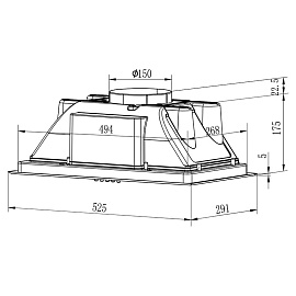 Размеры вытяжки Evelux Margit 60 B