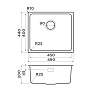 Размеры мойки Omoikiri Tadzava 49-U-I-GM 4993076