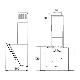 Размеры вытяжки Korting KHC 68073 GN