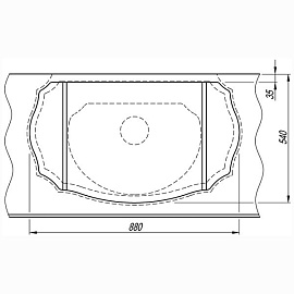 Схема выреза под мойку Florentina Эмилия шампань