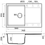 Размеры мойки Omoikiri Daisen 78T-BL