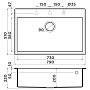 Размеры мойки Omoikiri Tedori 79-BL черный 4993948