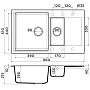 Размеры мойки Omoikiri Daisen 86-2-DC темный шоколад 4993476