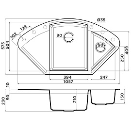 Размеры мойки Omoikiri Sakaime 105C-PL платина 4993209