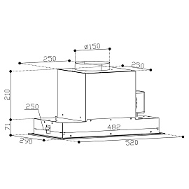 Размеры вытяжки Korting KHI 6099 ICGN