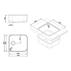 Размеры мойки Smeg UM45