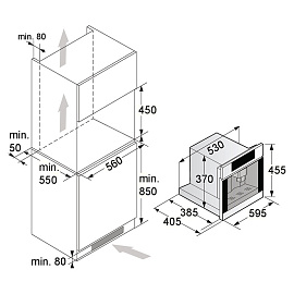 Схема встраивания и размеры Asko CM8477B