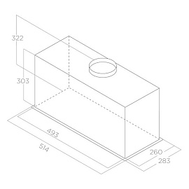 Размеры вытяжки Elica LANE MBL 52