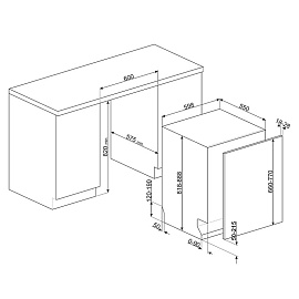 Схема встраивания и размеры Smeg STL342CSL