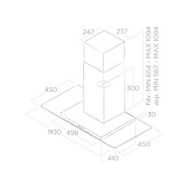 Размеры вытяжки Elica Flat Glass IX 90