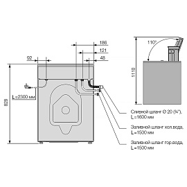 Размеры стиральной машины Asko W7124XXLW 745903