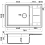 Размеры мойки Omoikiri Sumi 78-LB-CH шампань 4993726