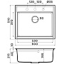 Размеры мойки Omoikiri Daisen 60-BL 4993622