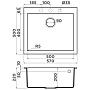 Размеры мойки Omoikiri Bosen 57-BL черный 4993145