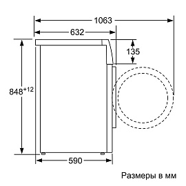 Размеры стиральной машины Bosch WAT286H2OE