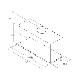 Размеры вытяжки Elica Fold S IX A 72 PRF0181963