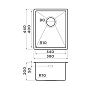 Размеры мойки Omoikiri Taki 38-U-IF-IN 4973043