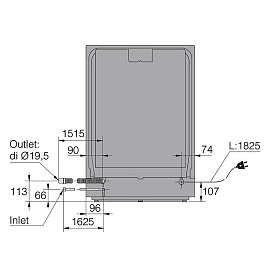 Схема встраивания и размеры Asko DSD544D