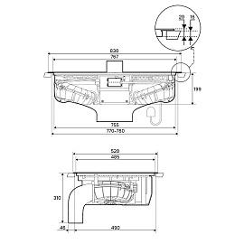 Схема встраивания и размеры Asko HIHD854MM