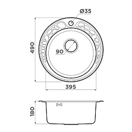 Размеры мойки Omoikiri Tovada 49-1-IN 4993006