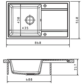 Размеры мойки Florentina ЛИПСИ 860 антрацит