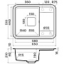 Размеры мойки Omoikiri Tasogare 65-DC темный шоколад 4993489