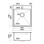 Размеры мойки Omoikiri Akisame 46-GB 4997012