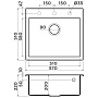 Размеры мойки Omoikiri Tedori 57-BL черный 4993980