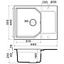 Размеры мойки Omoikiri Yonaka 65-SA бежевый 4993415