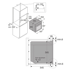 Схема встраивания и размеры Asko OT66BSH