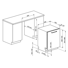 Схема встраивания и размеры Smeg ST363CL