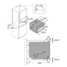Схема встраивания и размеры Asko OM54BGH