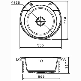 Размеры мойки FLORENTINA ЭЛЬБА грей