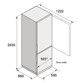 Размеры холодильника Asko RFC526RNBB1