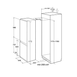 Схема встраивания и размеры Korting KSI 17877 CFLZ