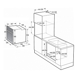 Схема встраивания и размеры Korting OKB 6820 EN