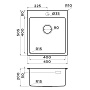 Размеры мойки Omoikiri Amadare 45-IN 4993802