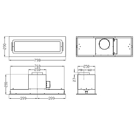 Размеры вытяжки Korting KHI 9099 ICGN