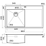 Размеры мойки Omoikiri Akisame 86-IN-L 4993760