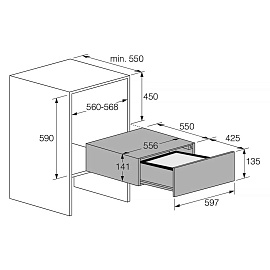 Схема встраивания и размеры Asko ODV8127S