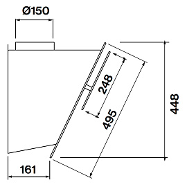 Размеры вытяжки Falmec Verso 85 Gray
