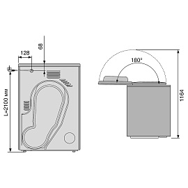 Размеры сушильной машины Asko T310HCXLW.P