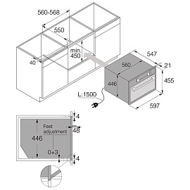 Схема встраивания и размеры Asko OCM8487B