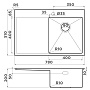 Размеры мойки Omoikiri Akisame 78-IN-R 4973061